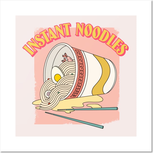 Instant Noodles I love Ramen Love Cute Kawaii ramen Instant ramen cute kawaii bowl of ramen Wall Art by BoogieCreates